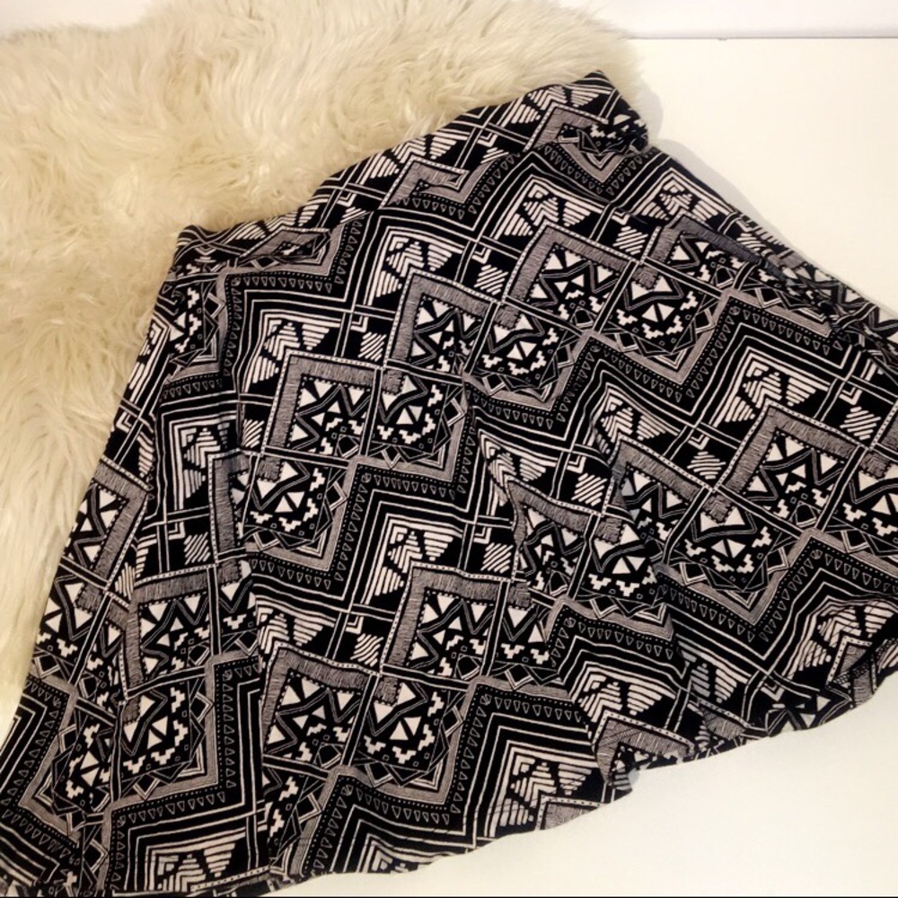 PINK Skater Skirt with white and black pattern!
